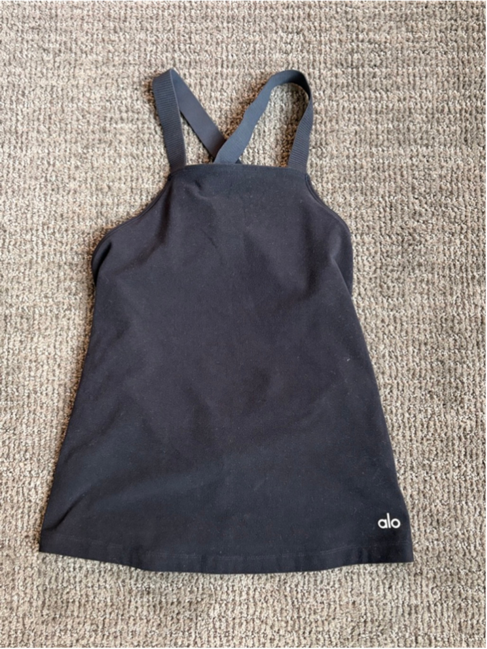 Alo Yoga Black Cross Back Yoga Tank Top Size Small Excellent Condition